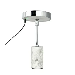 Starlight LED batteri- / bordlampe, grå marmor/krom