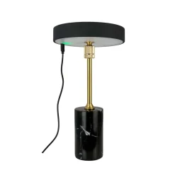 Starlight LED batteri- / bordlampe, sort marmor / messing