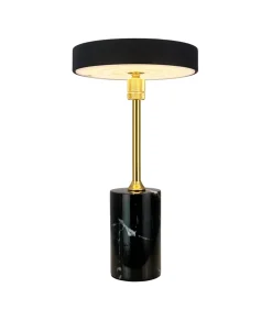 Starlight LED batteri- / bordlampe, sort marmor / messing