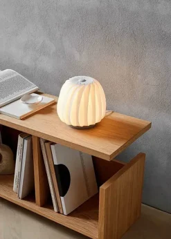 ST906 Mini bordlampe, birk/natur, 18 x 18 cm