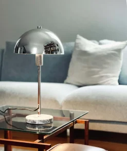 Stockholm D20 bordlampe, krom/marmor