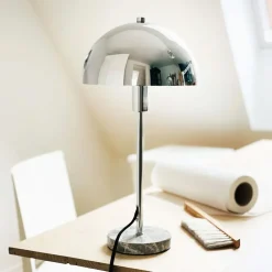 Stockholm D20 bordlampe, krom/marmor