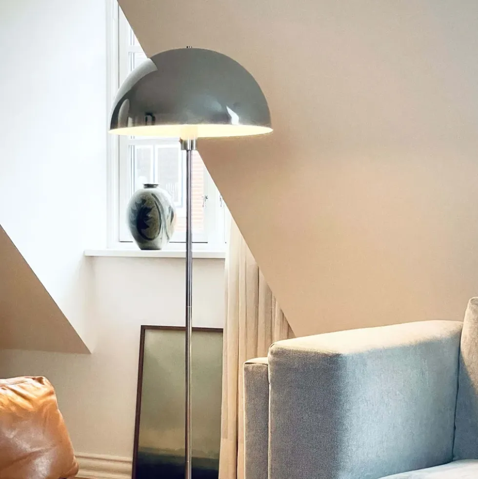 Stockholm gulvlampe, krom/marmor