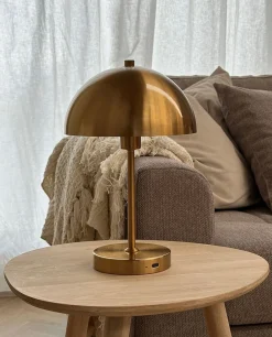 Stockholm LED 2.0 bordlampe / batterilampe, antik messing