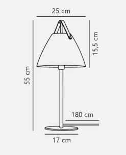 Strap bordlampe, sort