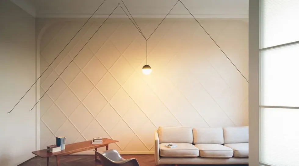 String Light sphere pendel 22m m/dæmper, sort