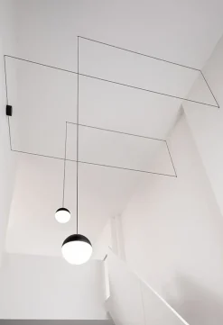 String Light sphere pendel 22m, sort