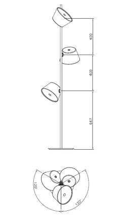 TAM TAM P3 gulvlampe, sort