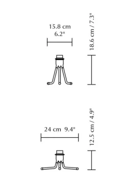 Tripod Base lav bordstander, mat hvid