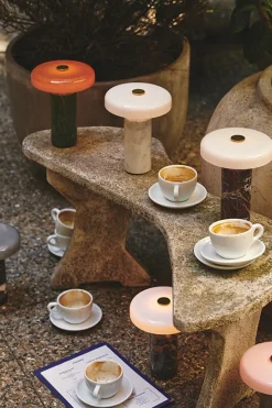 TRIP portable batterilampe / bordlampe, silver/rose