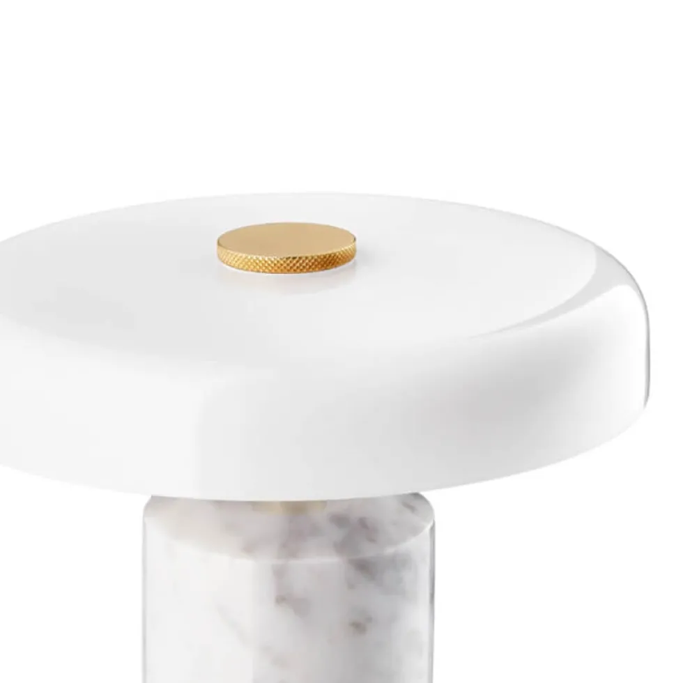 TRIP portable batterilampe / bordlampe, carrara/opal