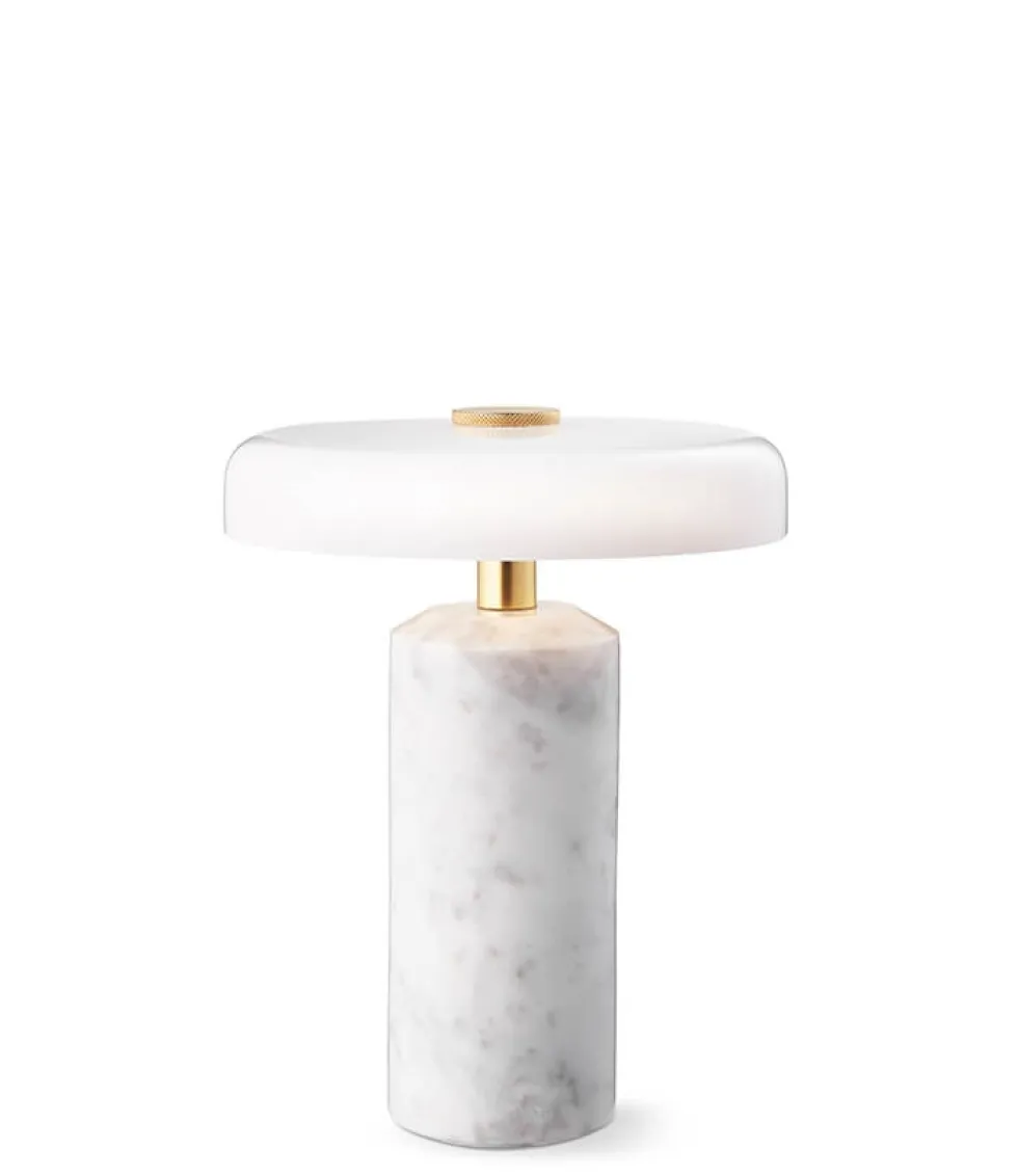 TRIP portable batterilampe / bordlampe, carrara/opal