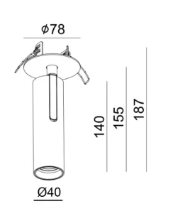 Tube Slim Bulit In indbygningsspot LED (2700K), hvid