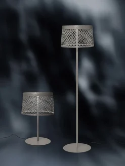 Twiggy Grid Lettura udendørs gulvlampe, grå