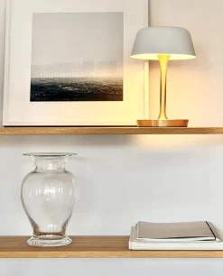 Valencia bordlampe, hvid/messing