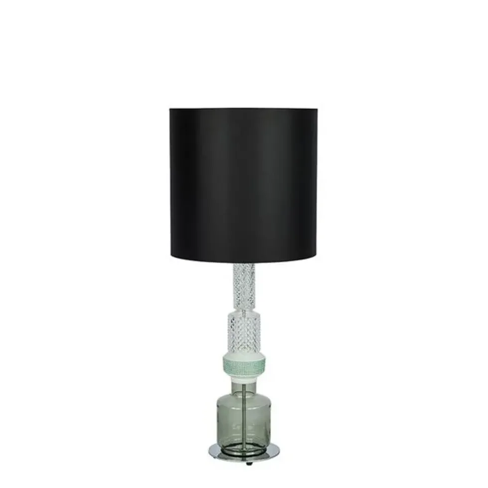 Vintage bordlampe m/sort skærm