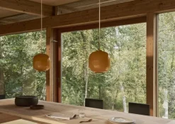 VL45 Radiohus Ø25 pendel, messing/amber