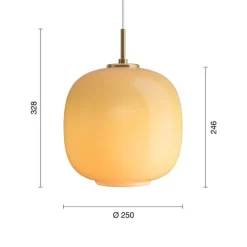 VL45 Radiohus Ø25 pendel, messing/amber