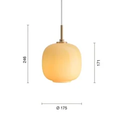 VL45 Radiohus Ø17,5 pendel, messing/amber