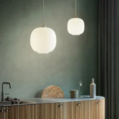 VL45 Radiohus Ø37 pendel, messing/opal