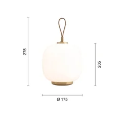VL45 Radiohus Portable batteri- / bordlampe, messing/pale rose