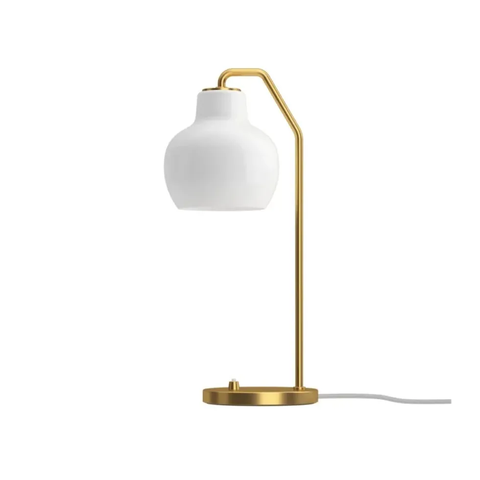 VL Ringkrone bordlampe, messing/blank opal