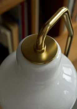 VL Ringkrone gulvlampe, messing/blank opal
