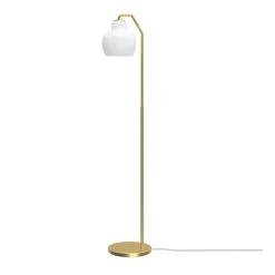 VL Ringkrone gulvlampe, messing/blank opal