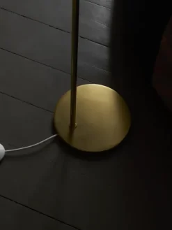 VL Ringkrone gulvlampe, messing/blank opal