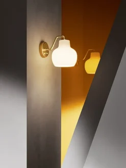 VL Ringkrone 1 væglampe u. ledning/kontakt, messing/blank opal