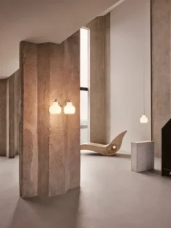 VL Ringkrone 2 væglampe u. ledning/kontakt, messing/blank opal