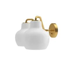 VL Ringkrone 2 væglampe u. ledning/m. kontakt, messing/blank opal