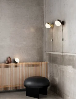 VL Studio væglampe m/ledning Ø150, messing