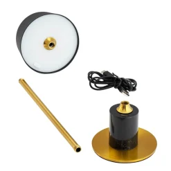 Yoyo batterilampe / bordlampe, sort/messing