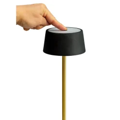 Yoyo batterilampe / bordlampe, sort/messing