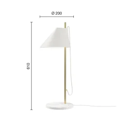 Yuh bordlampe, hvid/messing