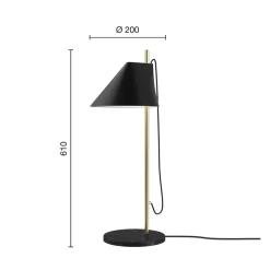 Yuh bordlampe, sort/messing