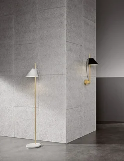 Yuh gulvlampe, hvid/messing