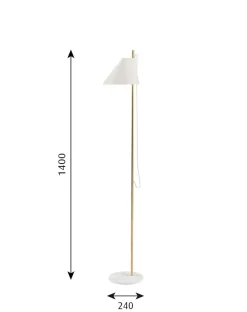 Yuh gulvlampe, hvid/messing