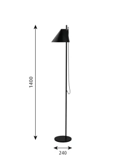 Yuh gulvlampe, sort