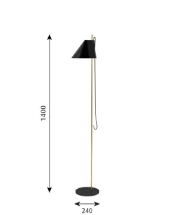 Yuh gulvlampe, sort/messing